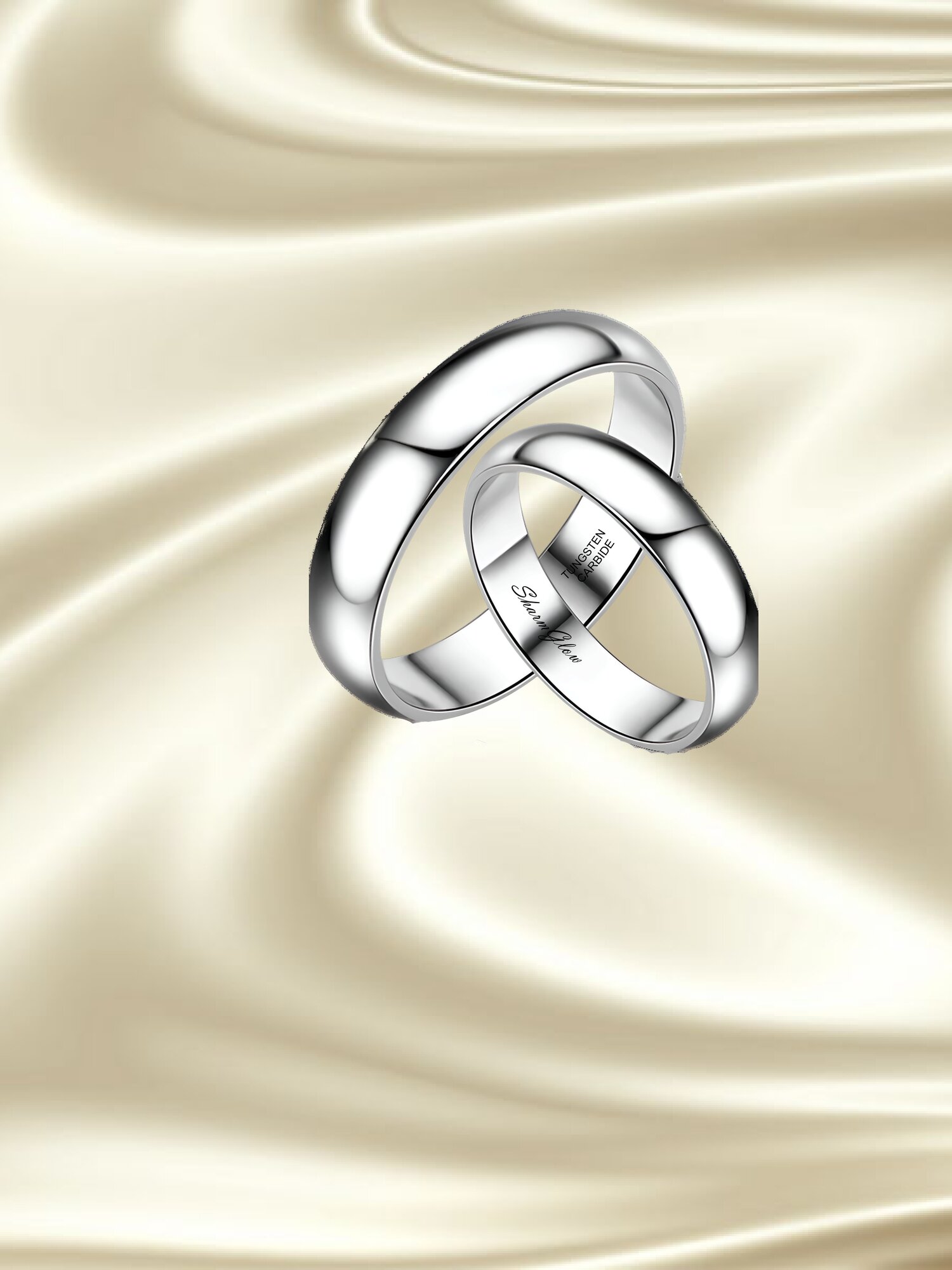 Кольцо обручальное SharmGlow, размер 16, ширина 4 мм, белый — фото 1