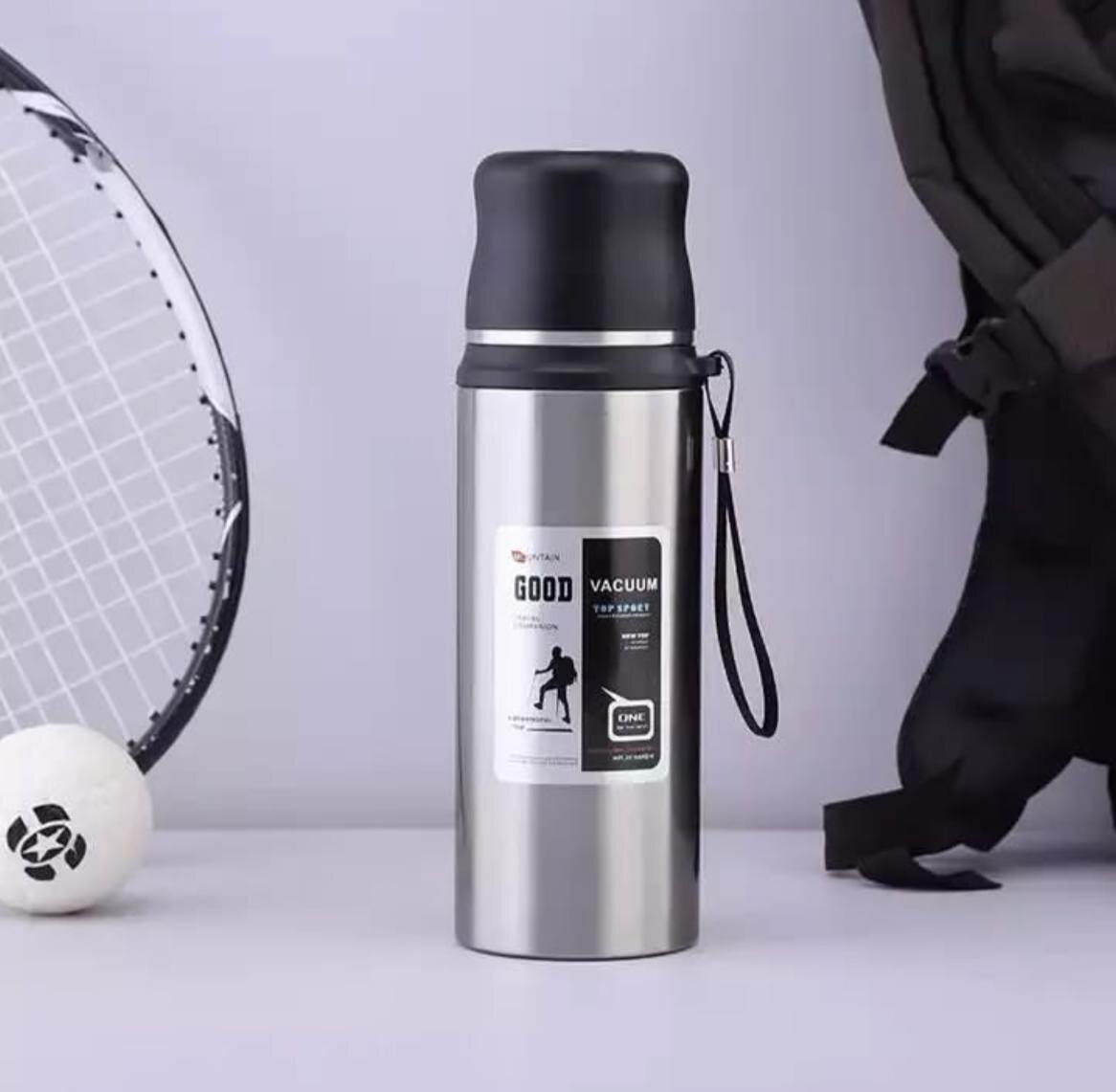 Термос из нержавеющей стали с двойными стенками, GOOD vocuum, top sport, 800 мл, цвет Металл,