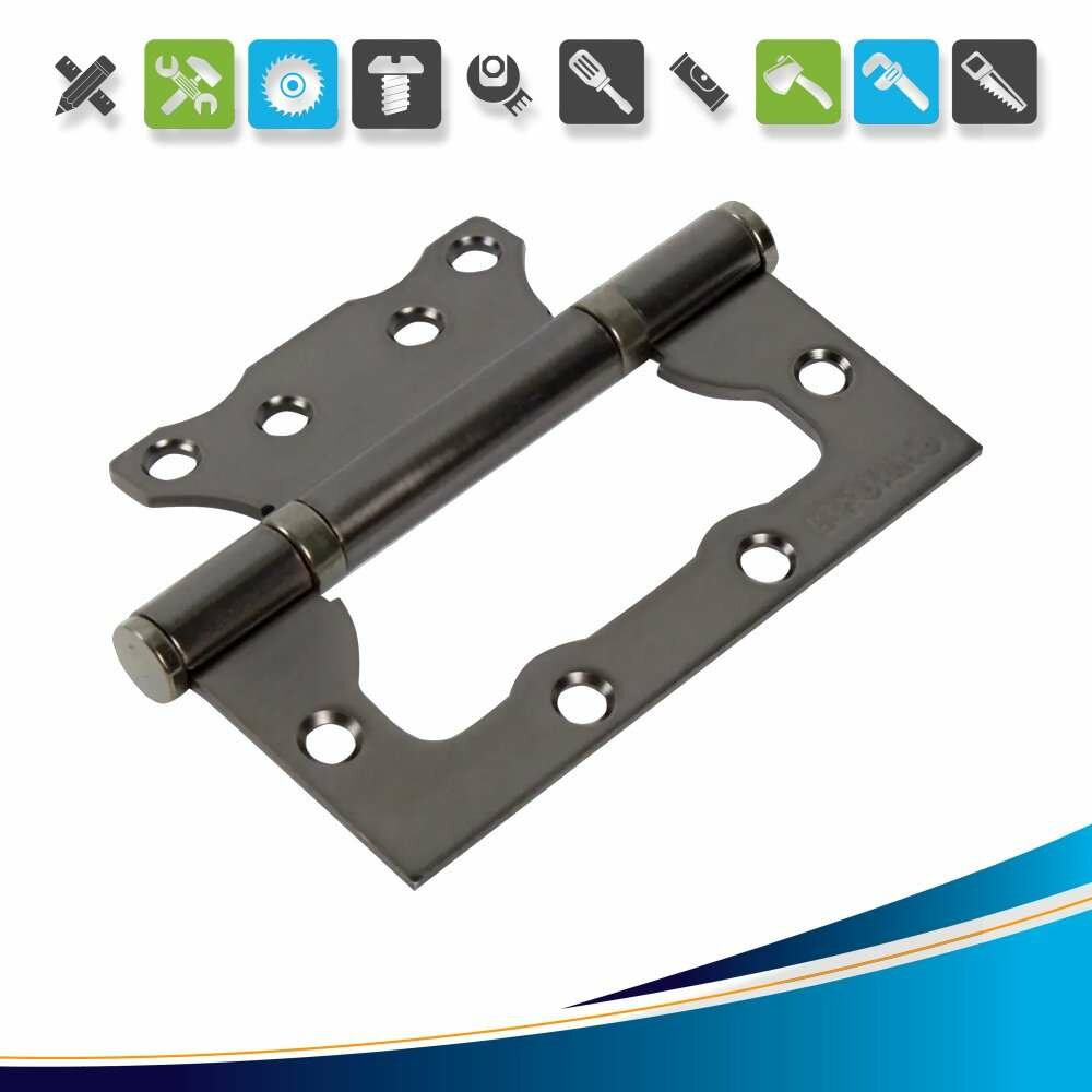 Петля без врезки N100500/2BB-GR/BL 100x75x2.5 мм сталь цвет графит