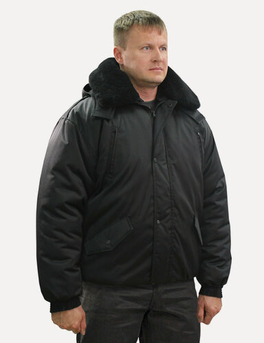 Изображение товара Куртка Охрана черная форменная спецодежда рабочка, Компания БВР, размер 60-62, 170-176, Черный