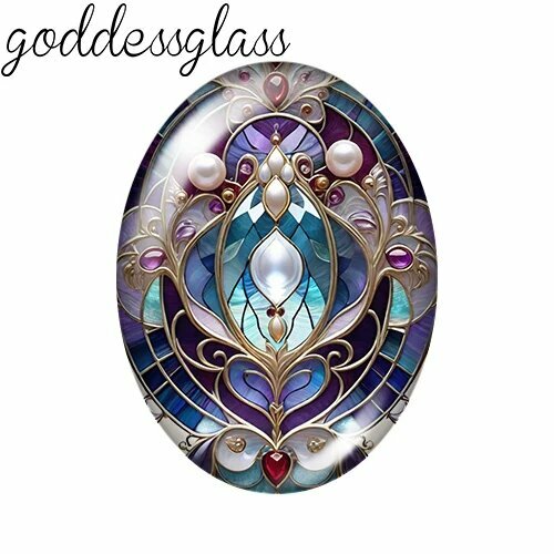 Стеклянные фотокабошоны Goddessglass овальные 10 шт TB0591-09 10x14mm