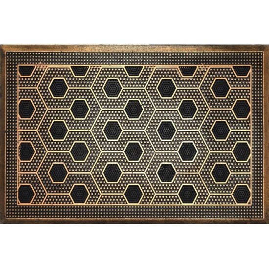 Коврик Blabar фактурный придверный 45x75см Color Premium Gyllene Honeycomb резиновый черный