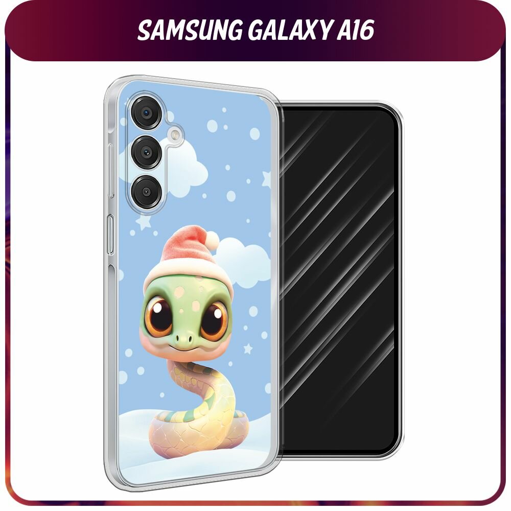 Чехол на Samsung Galaxy A16 / Самсунг А16 с принтом Зимняя змейка 1