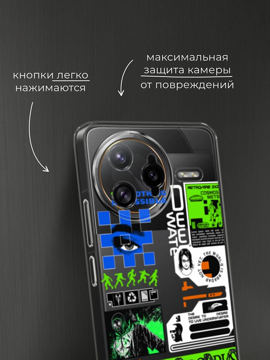 Чехол на Poco F7 Ultra / Поко F7 Ультра с принтом "Nothing impossible", прозрачный — фото 1