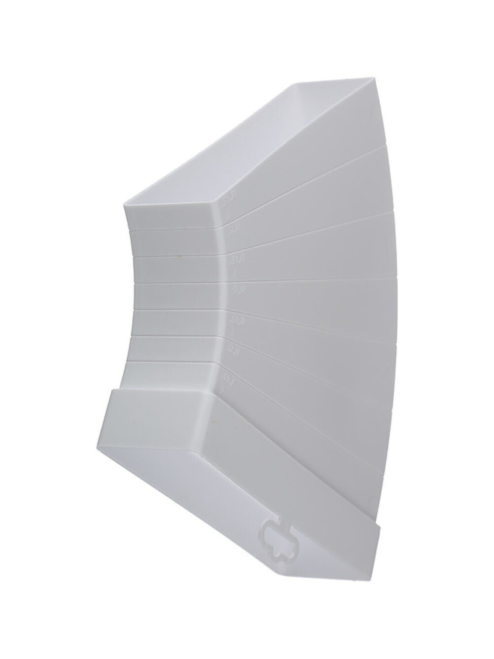 Колено горизонтальное пластиковое для плоских воздуховодов 60х204 мм разноугловое