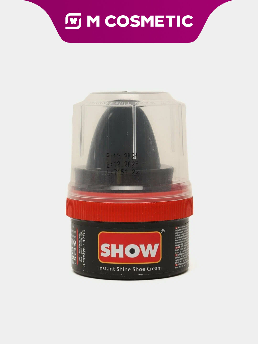 Крем-блеск SHOW, для гладкой кожи и замши, антибактериальный, водоотталкивающий, черный, 50мл