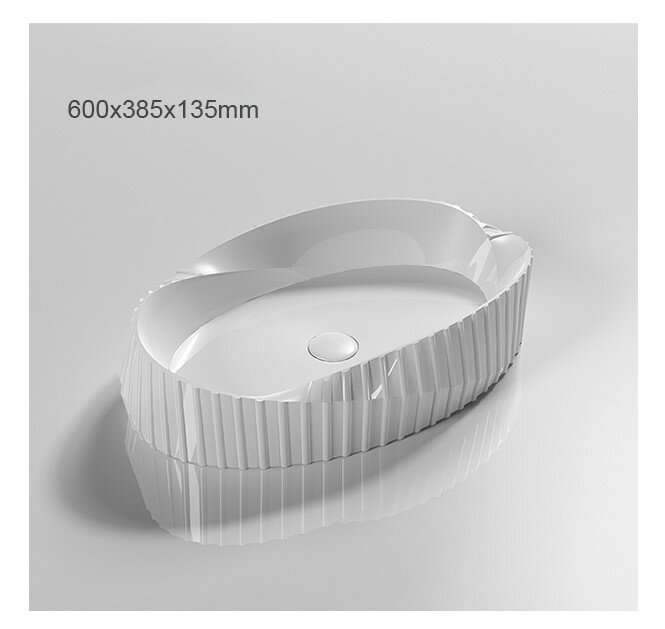 Раковина накладная OTTO-787-50, керамическая, овальная, белая, для ванной комнаты