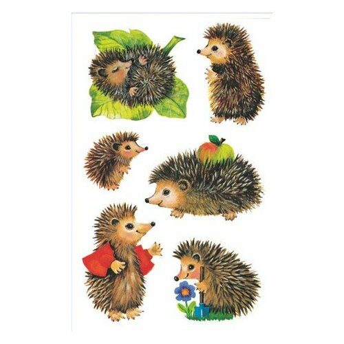 Декоративные стикеры Ёжик 76 x 120 мм {4306}