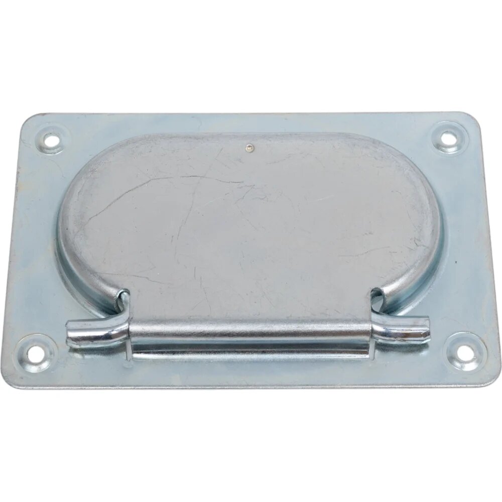 Скрытая ручка для погреба Левша 140x90 цинк У8-2579. Ц, для закрывания — фото 1