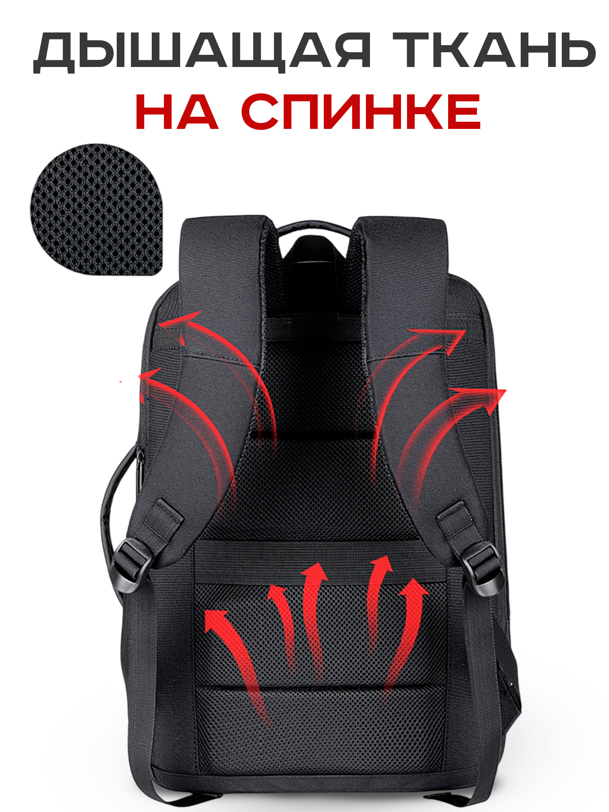 Рюкзак Milooky, с USB-портом, водоотталкивающий, чёрный, полиэстер — фото 1