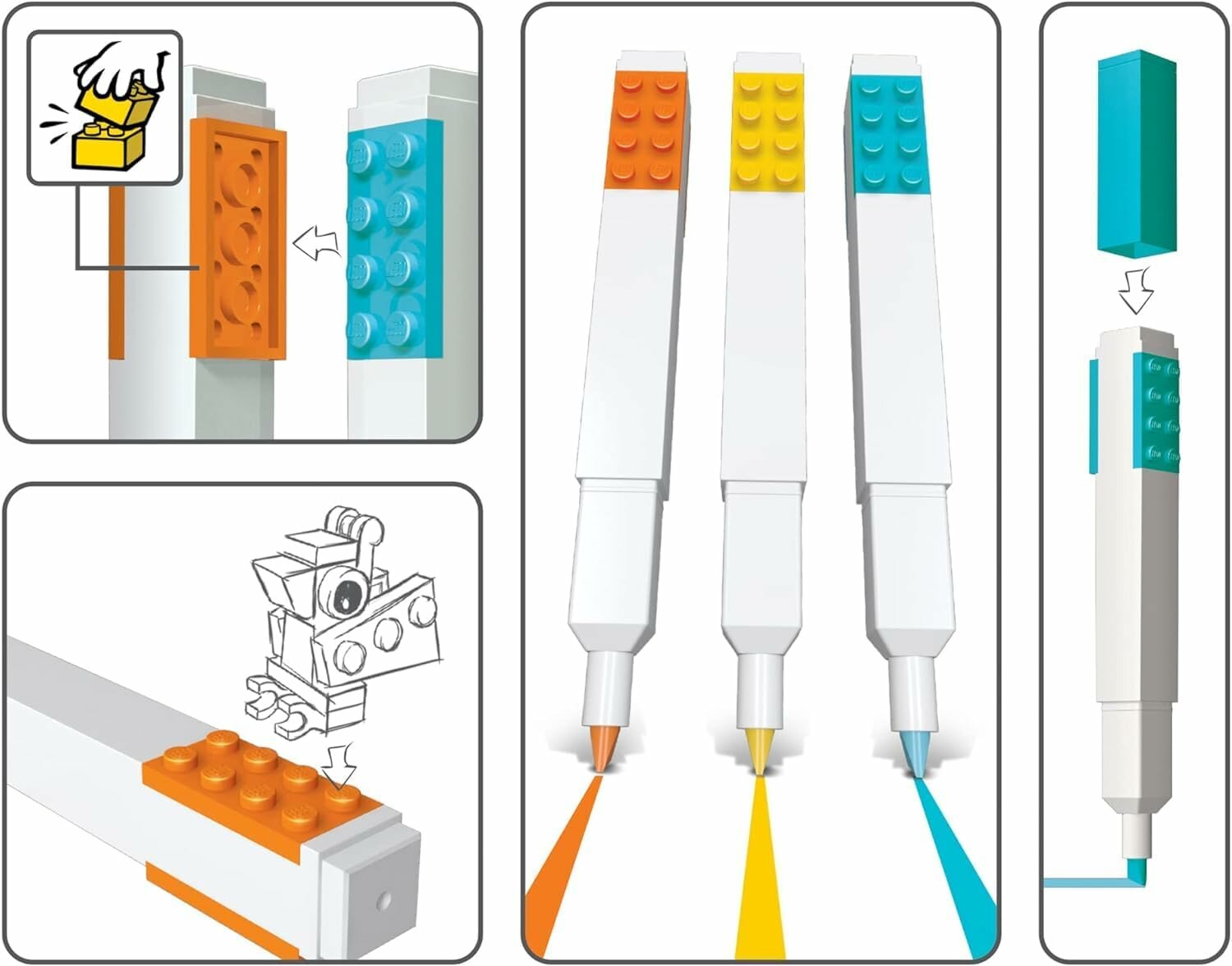 Набор цветных маркеров Lego 3 шт. — фото 1