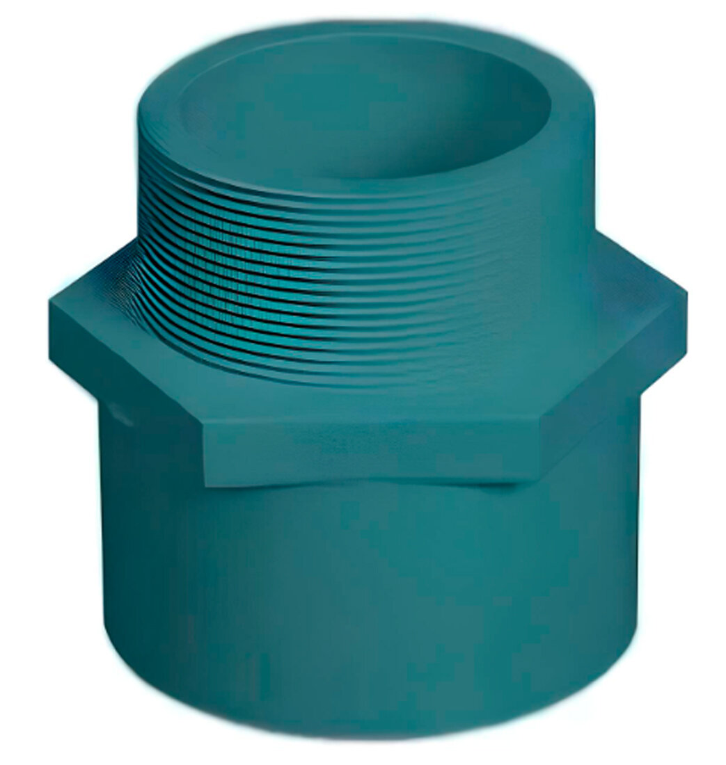 Ниппель клей-резьба д.20х1/2" (КНР) / Трубы и фитинги / ПВХ, 16 бар