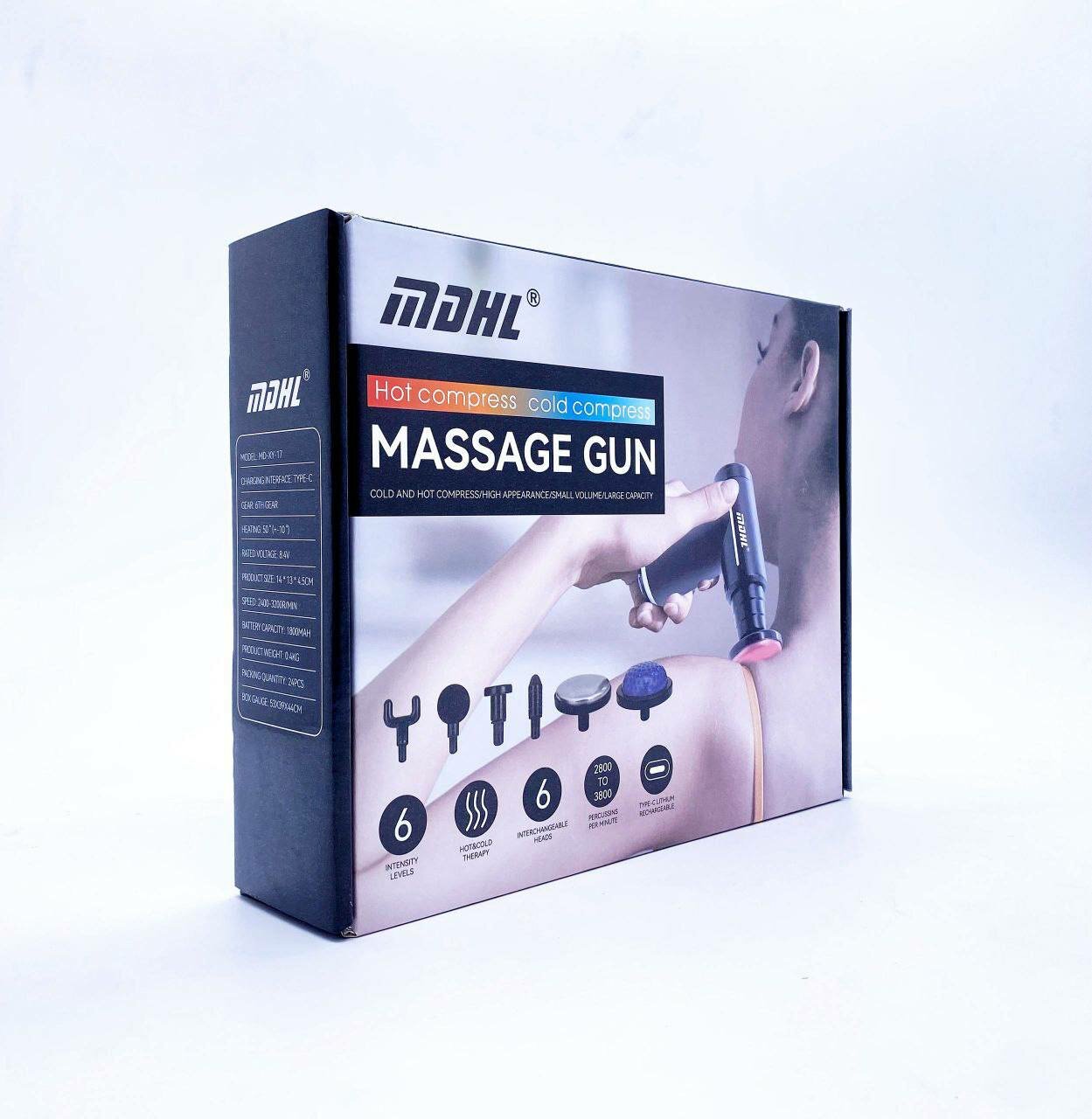 Профессиональный массажный пистолет THCL MD-XY-17 | 6 скоростей, 6 насадок