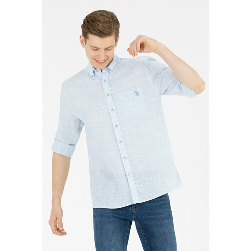 Рубашка U.S. POLO ASSN., размер L, голубой