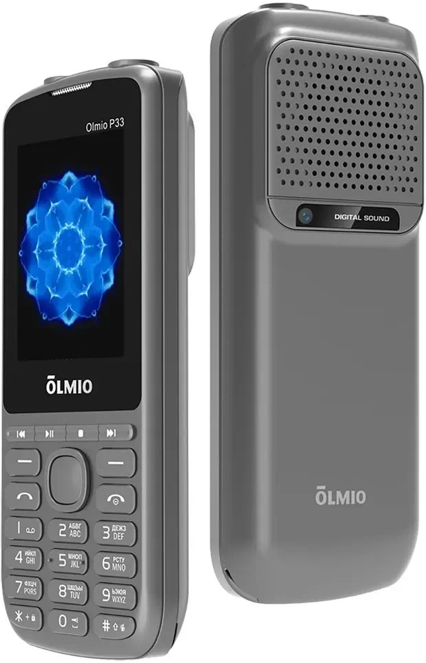 Телефон OLMIO P33, 2 SIM, серый