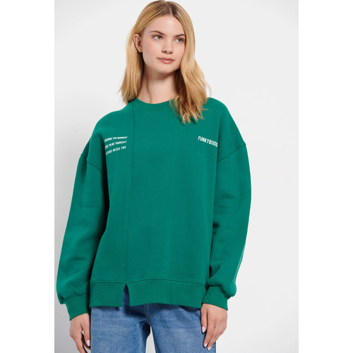 фото Толстовка funky buddha oversized sweater with print on the back, размер m, зеленый
