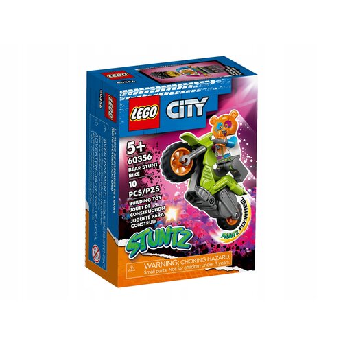 конструктор lego city туристический трюковой мотоцикл Конструктор LEGO City 60356 Bear Stunt Bike, 10 дет.