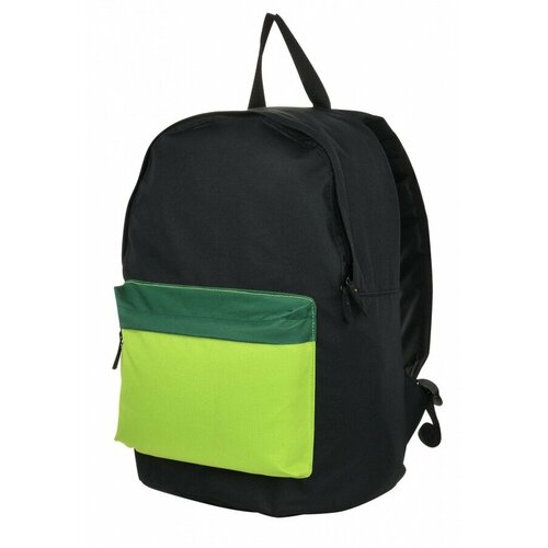 Рюкзак школьный Creativiki Street Basic 17л, 40х28х15см, мягкий, 1 отделение, черно-зеленый