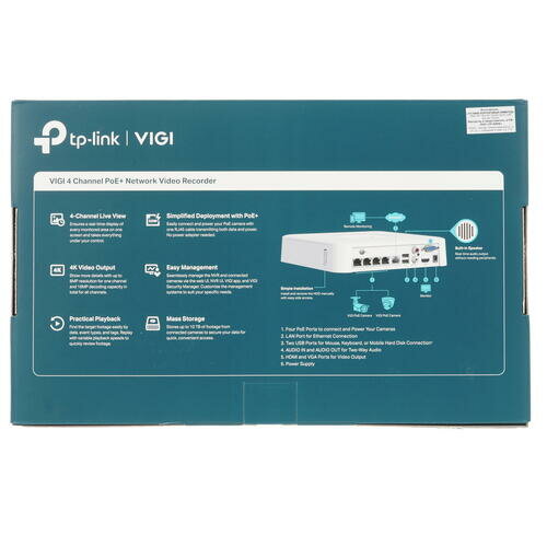 TP-Link VIGI NVR1104H-4P Видеорегистратор для видеонаблюдения VIGINVR1104H-4P - фотография № 12