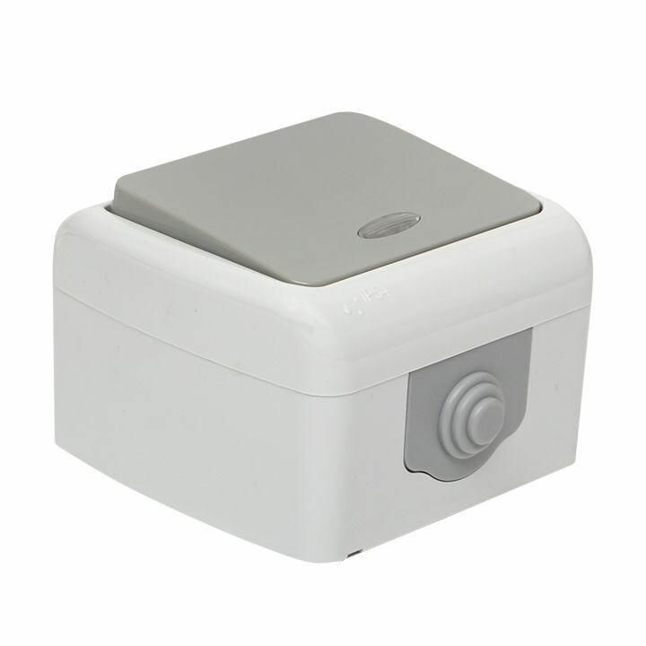 EFV10-121-30-54 Мурманск Выключатель 1 -клавишный с индикатором 10А IP54 серый EKF - фото №7