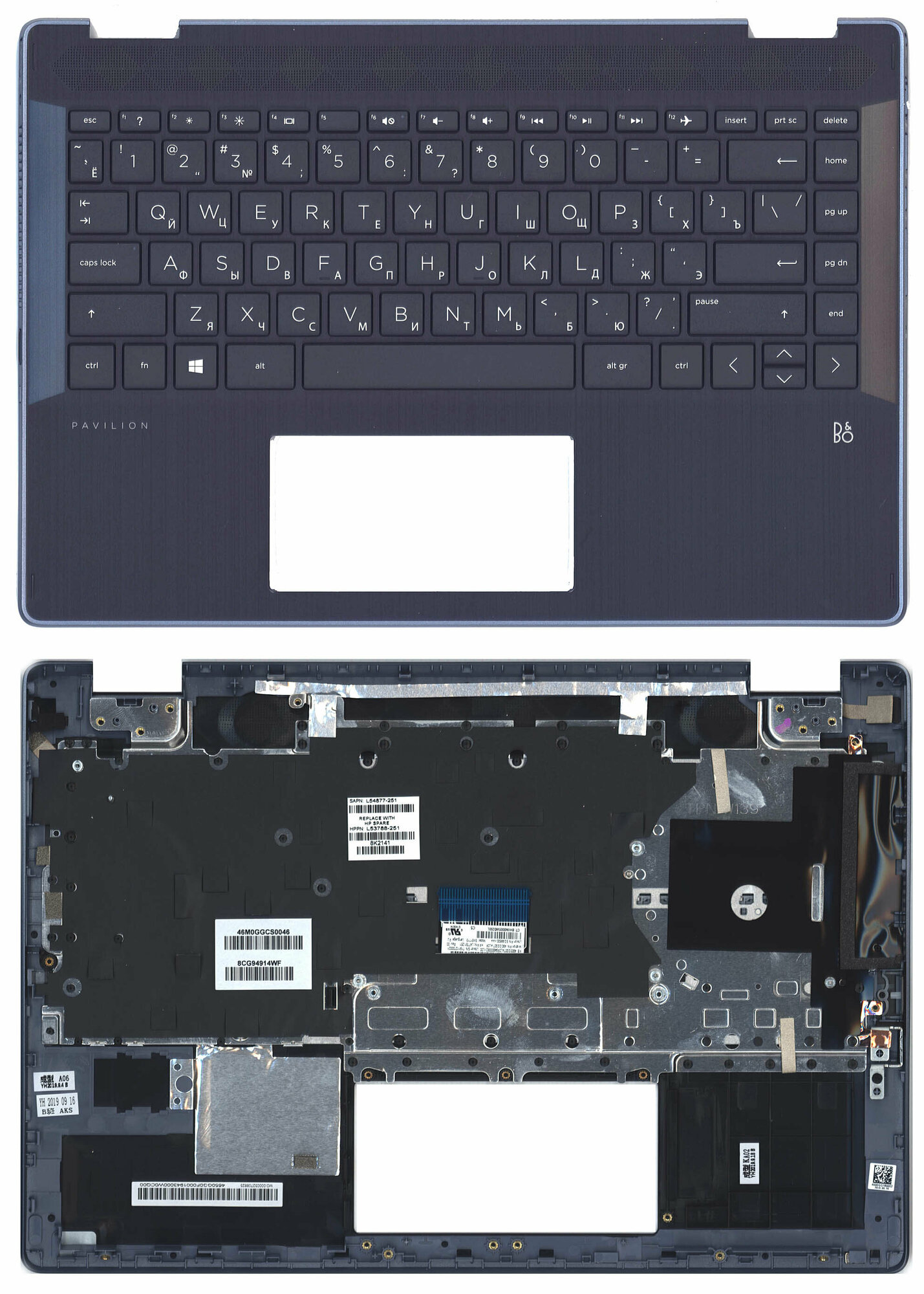 Клавиатура OEM для ноутбука HP Pavilion x360 14-DH топкейс