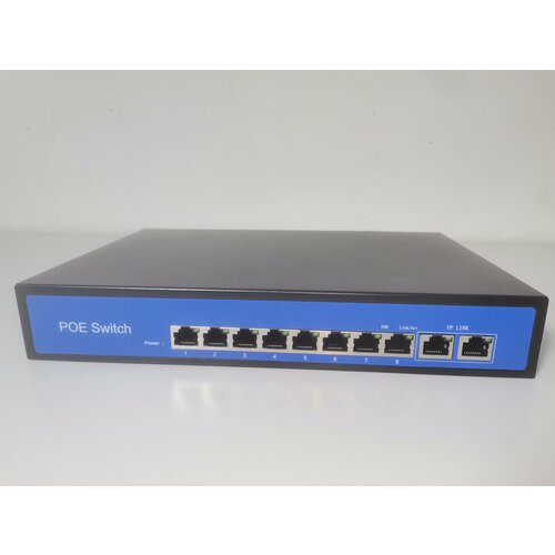 Коммутатор POE switch 52V Гигабитный 28 портов 8 РоЕ 2 Uрlink 1000мбитс с встроенным БП 52V ПоЕ свитч 319000₽