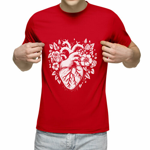 Футболка Us Basic, размер S, красный мужская футболка цветы в сердце 2xl синий