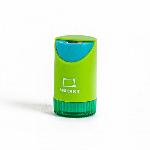 Точилка с контейнером Малевичъ, зеленая ластик точилка с контейнером для простых карандашей y plus cleaner