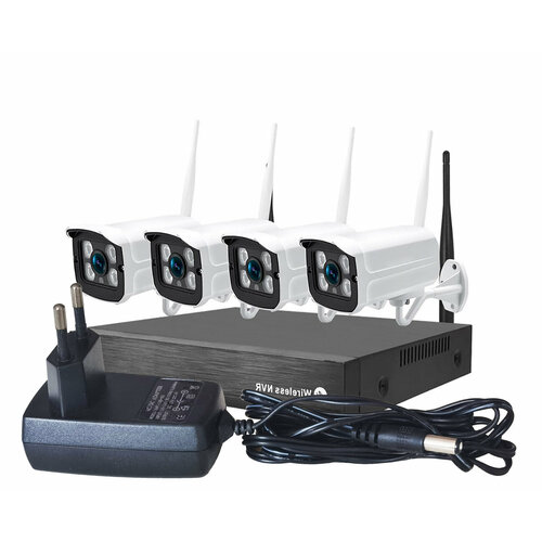 Радиоканальный набор наблюдения с облаком Квадро-Вижион-Клоуд-Стрит Модель50 K84352SYT с 4мя внешними видеокамерами 4MP 2030900₽