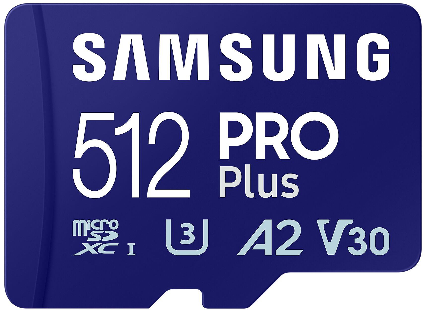 Флеш карта microSDXC 512GB Samsung PRO Plus Class 10, A2, V30, UHS-I (U3), W 130 МБ/с, R 180 МБ/с, адаптер на SD