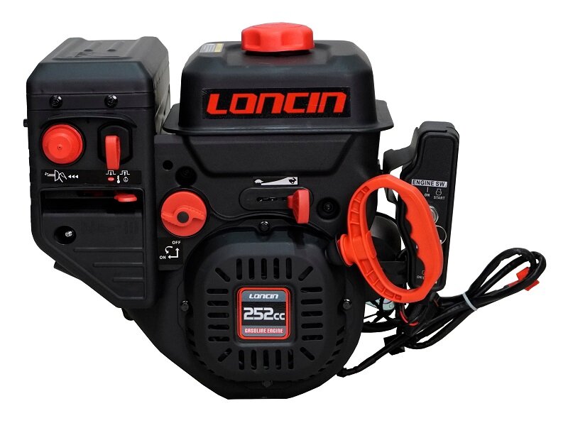 Двигатель бензиновый Loncin G250FDS (B4 type) D20 5A (85л. с 252куб. см вал 20мм ручной и электрический старт катушка 5А)