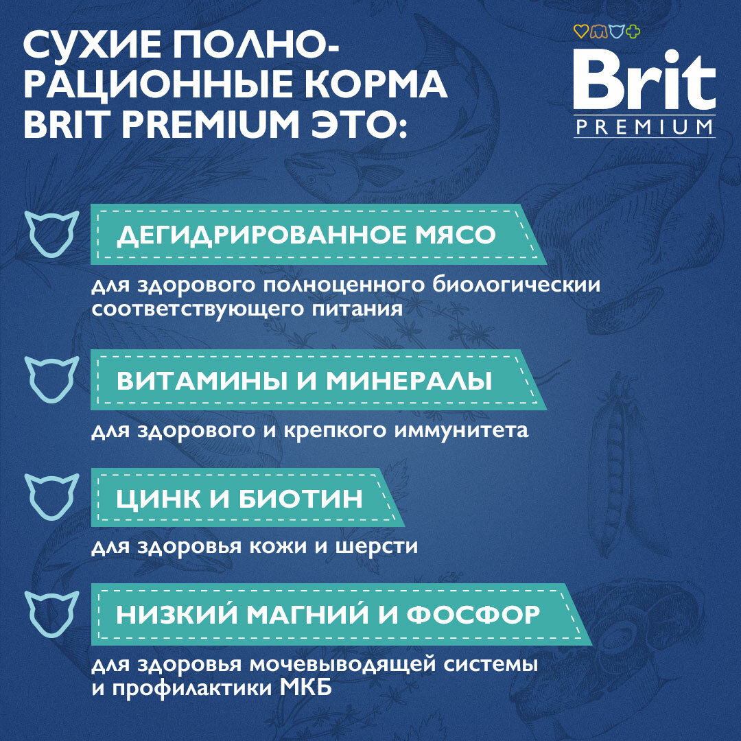 Сухой корм для кошек Brit Premium Sensitive с курицей и бараниной 0.4кг - фото №7