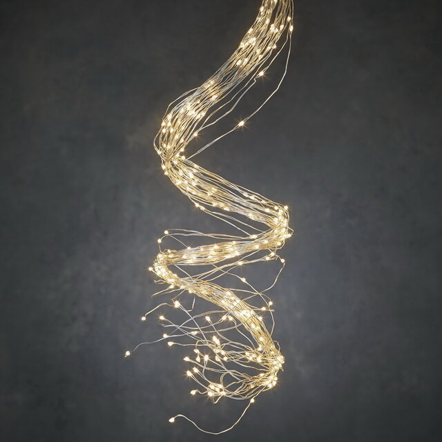 фото Edelman Гирлянда на елку 3 м Лучи Росы, 900 теплых белых мини LED, серебряная проволока, IP44 1034132