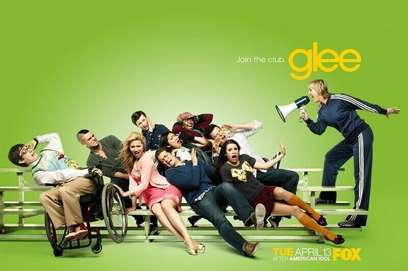 Плакат постер на бумаге Лузеры (Glee) Брэдли Букер Брэд Фалчук Эрик Столц. Размер 21 х 30 см