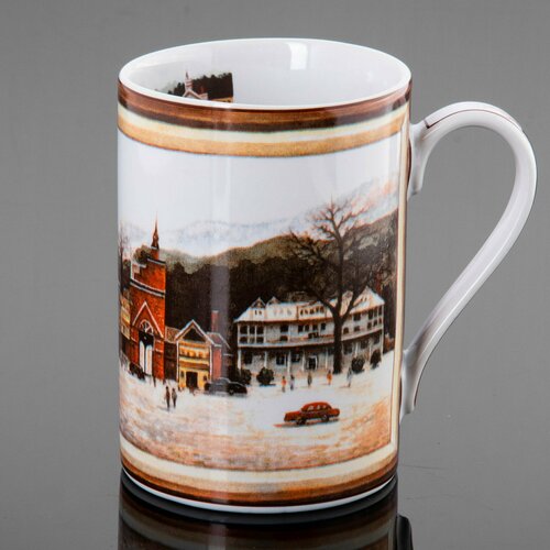 Сувенирная кружка с изображением европейского городка, фарфор, деколь, Европа, 1990-2010 гг.