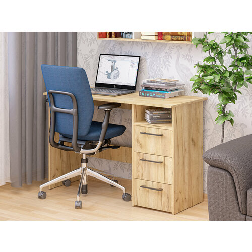 Стол письменный Фронда-8 с 1 комплектом ящиков Крафт золотой