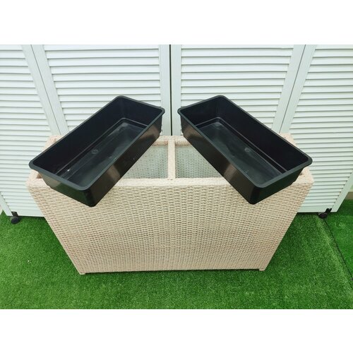 Кашпо напольное уличное, высокое оранжевый, микс