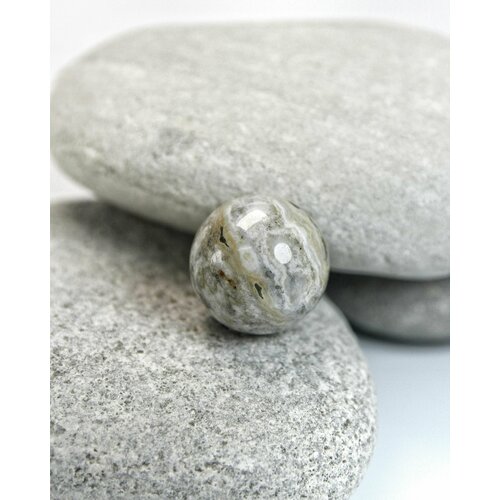 Агат - шар, натуральный камень, диаметр 19-20 мм, 1 шт - для декора, поделок, бижутерии