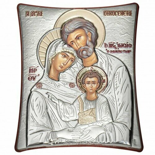 Икона Святое Семейство, с серебрением, 14x11 см, Греция, Slevory, 104TBR1FWC икона святое семейство slevory 104tw2fwa 5x7