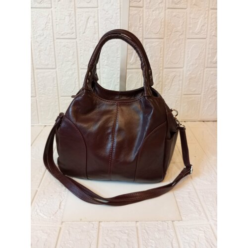 фото Сумка кросс-боди , фактура зернистая, гладкая, бордовый elena leather bag