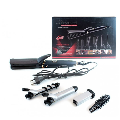 Стайлер Для Волос 6 В 1 Progemei Gemei-2816 Гофре Выпрямитель Щипцы Локон 195000₽