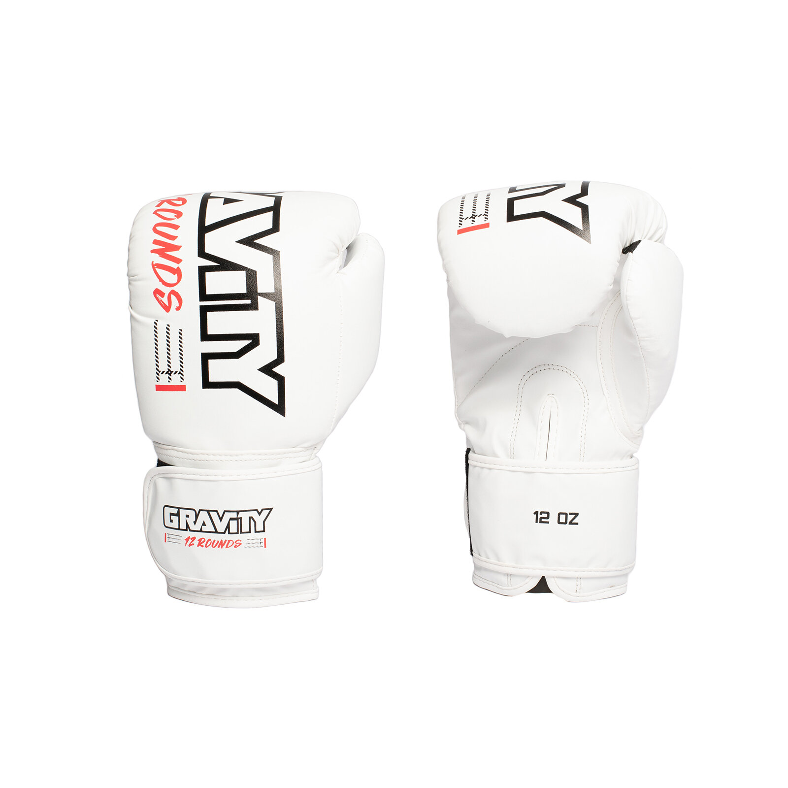 Перчатки для бокса FORCE Gravity, искусственная кожа, белые, 8 унций
