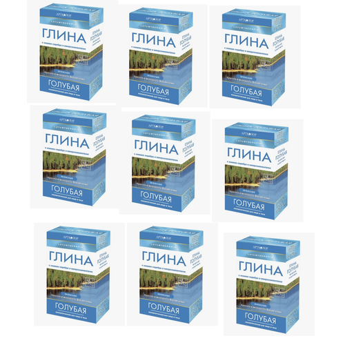 Артколор Глина косметическая Голубая 100 г, 9 уп.