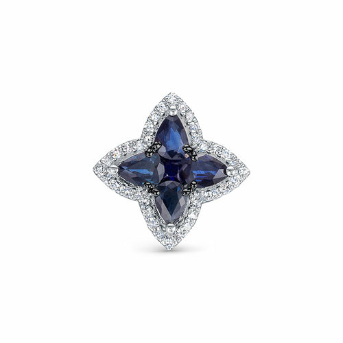 фото Подвеска vesna jewelry, белое золото, 585 проба, родирование, сапфир