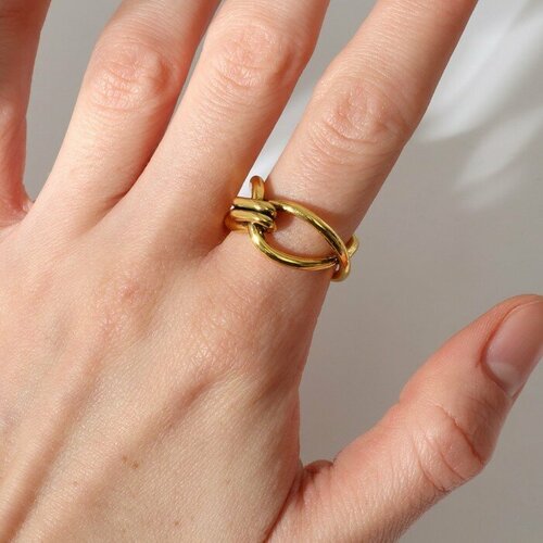 Кольцо, безразмерное, золотой кольцо сима ленд медь безразмерное коричневый черный