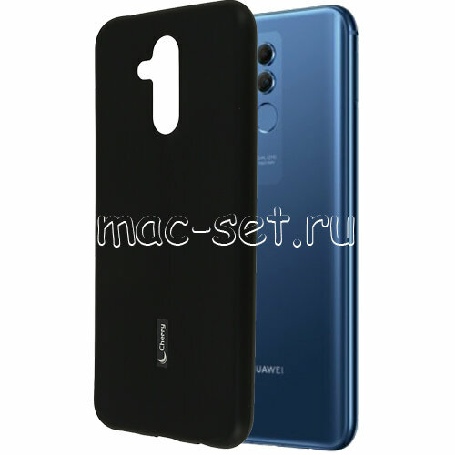 Чехол-накладка Cherry для Huawei Mate 20 Lite силиконовая черная чехол панель накладка mypads для huawei mate 20 lite sne lx1 из качественной импортной кожи с визитницей с отделением для банковских карт мужск