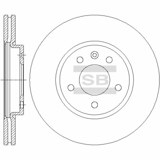 Диск тормозной передний Sangsin Brake для OPEL Astra J/Zafira C / CHEVROLET Orlando, 1 шт