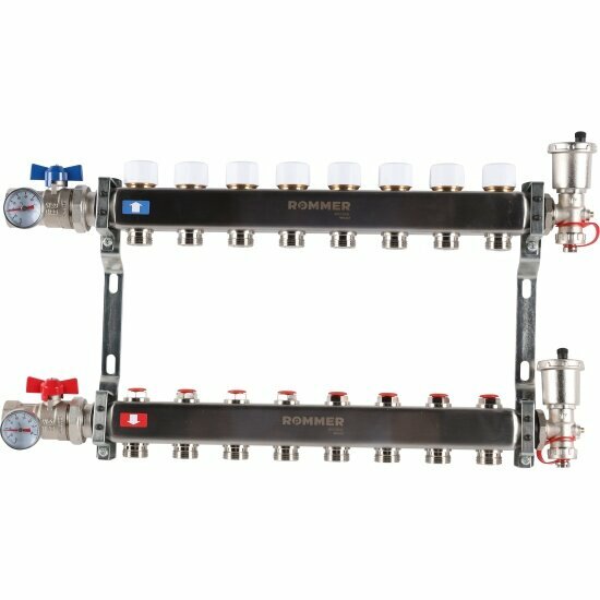 Коллектор Rommer в сборе без расходомеров 8 вых.