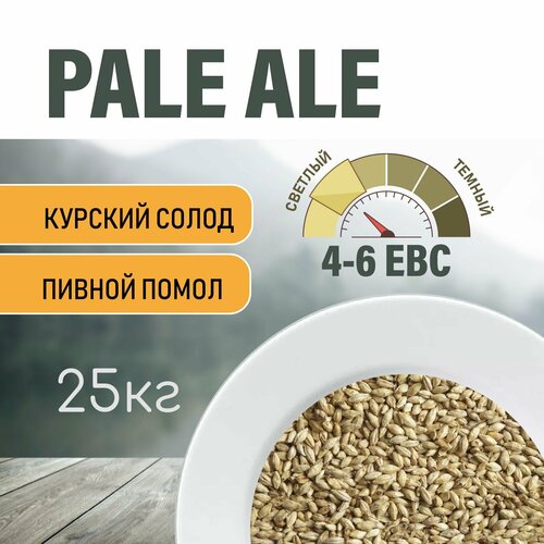 Солод ячменный пивоваренный Pale Ale Курский 25 кг. с помолом