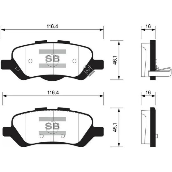 Колодки тормозные задние Sangsin Brake для Toyota Venza 08-11, 4 шт